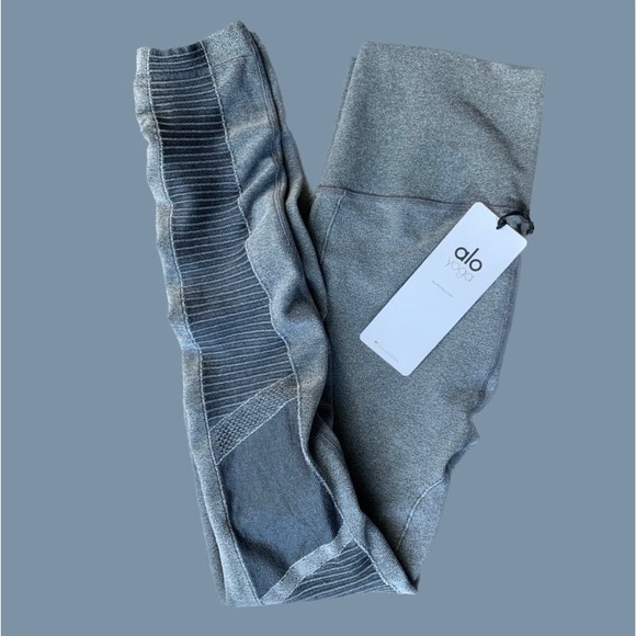 High-Waist Seamless Moto Leggings In Gray - Picture 1 of 12